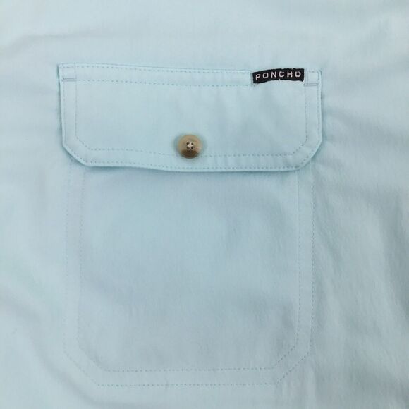 Poncho Shirt Mens 3XL Button Up Short Sleeve Magnetic Pockets Performance Blue - Picture 4 of 14